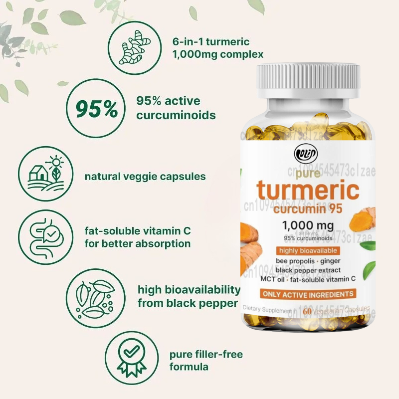 강황 커큐민 보충제 1000mg (95% 커큐미노이드  - Turmeric Curcumin Capsule 리뷰 및 가격