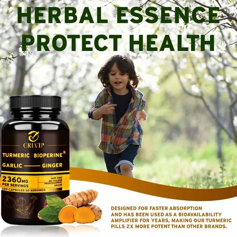 4-in-1 강황 생강 보충제 - 마늘, 커큐민, 블랙 - Turmeric Curcumin Capsule 리뷰 및 가격