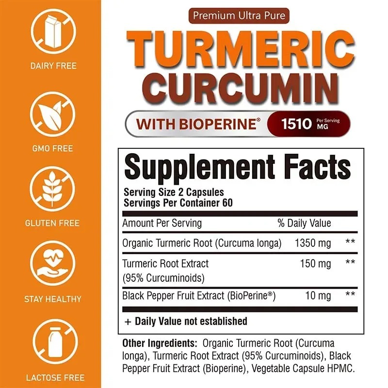 강황 커큐민 캡슐 - 소화 및 흡수 촉진, 관절 건강  - Turmeric Curcumin Capsule 리뷰 및 가격